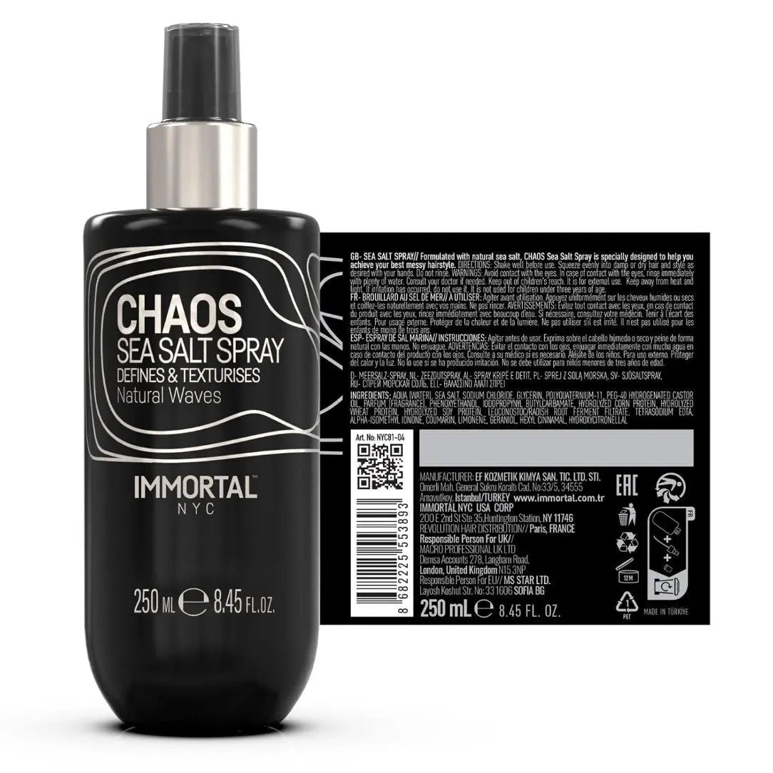 Immortal NYC Chaos Sea Salt Spray – Define & Texturize with Natural Waves IMMORTAL NYC