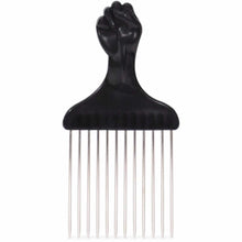 Black Afro pick comb on a white background