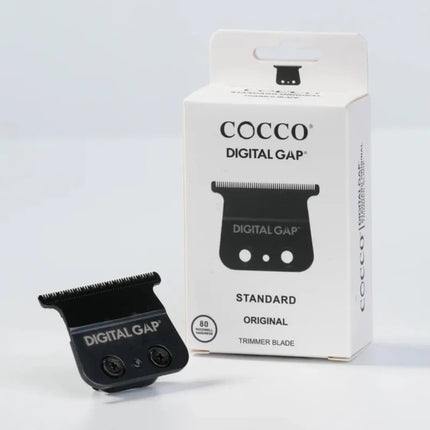 Cocco Digital Gap trimmer blade and packaging on a light gray background