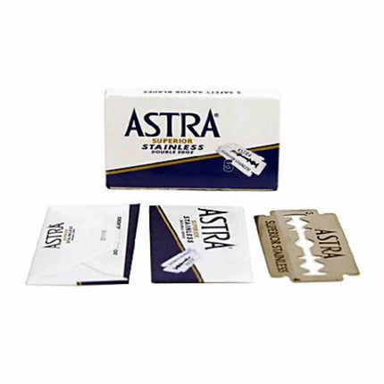 Astra Stainless double edge razor blades 20 packs of 5 plastic-free packaging