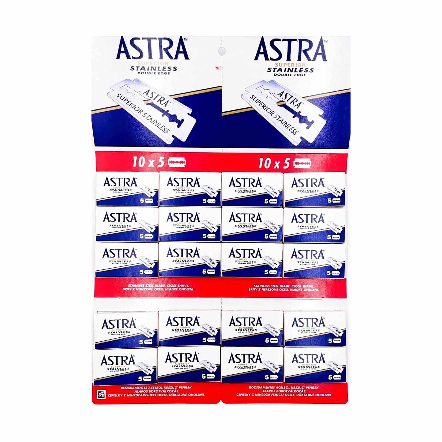 Astra Stainless Double Edge Razor Blades (100 Blades) Astra Premium