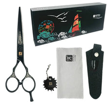 Professional Japanese Black Hair Cutting Shears | Tribal Series | 6 Inch | 440C BUYBARBER.COM