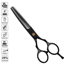Professional Japanese Black Hair Thinning Shears | Hand Made | 6 Inch BUYBARBER.COM
