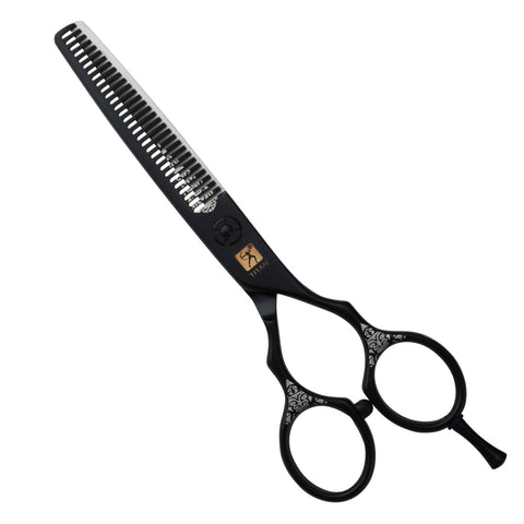 Professional Japanese Black Hair Thinning Shears | Hand Made | 6 Inch