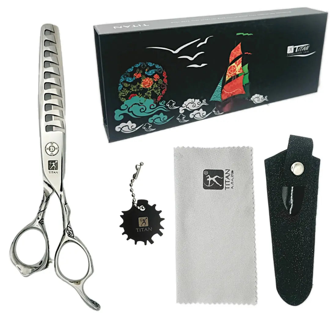 Professional Japanese 10 Teeth Micro-Cut Hair Thinning Shears | 440C | 6 Inch - BUYBARBER.COM