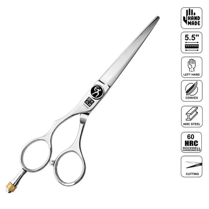 Hand Made Japan Left Hand Hair Cutting Shears 5.5" | 440C Japanese Steel - BUYBARBER.COM