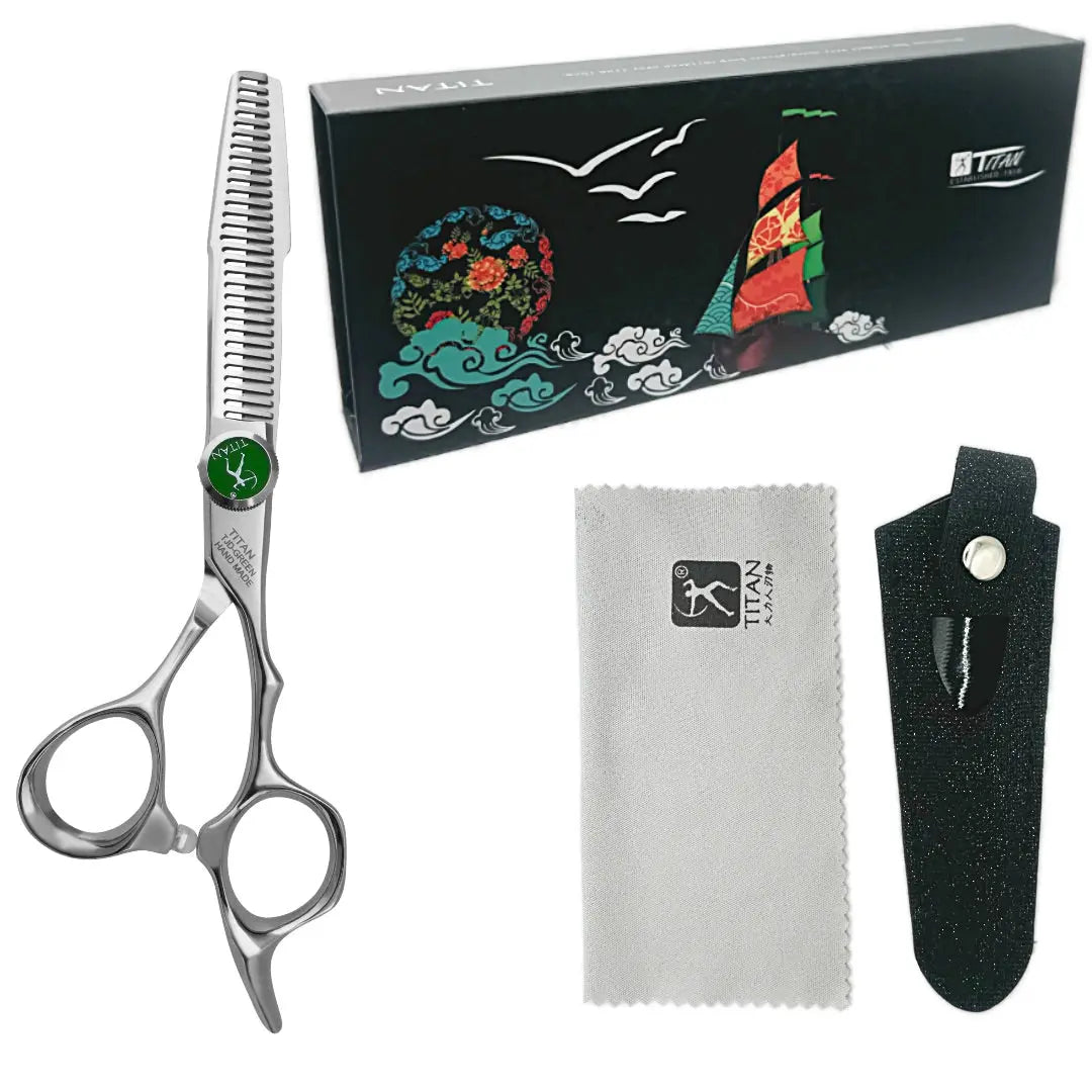 Professional Japanese Hair Thinning Shears | Handmade | 6 Inch | SUS440C Steel - BUYBARBER.COM
