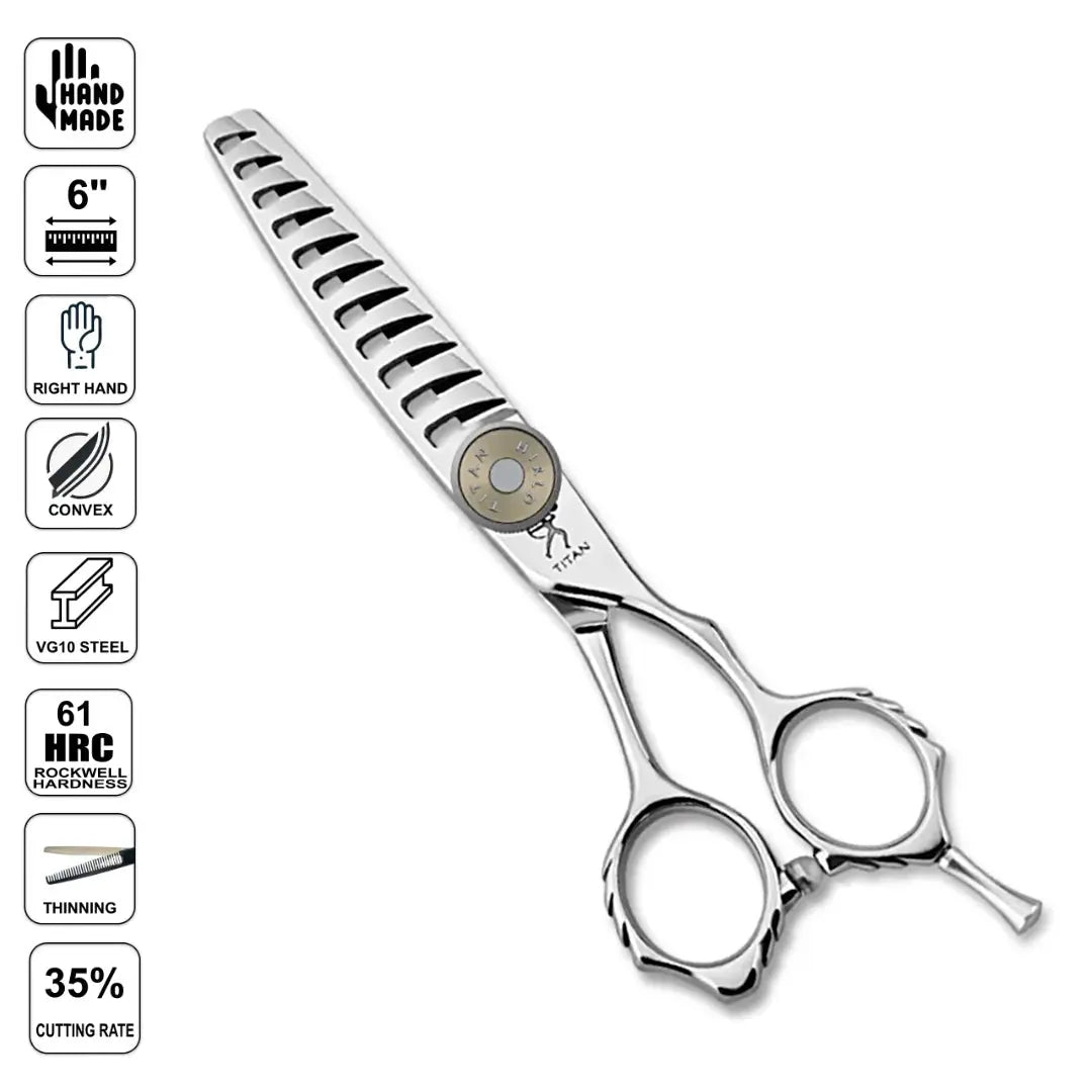 Handmade Japan VG10 Thinning Shears (6”) – Gold Knob - BUYBARBER.COM