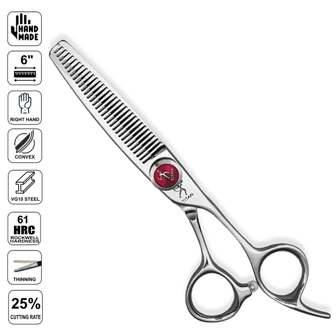 Handmade Japan VG10 Thinning Shears (6”) – Laser Red