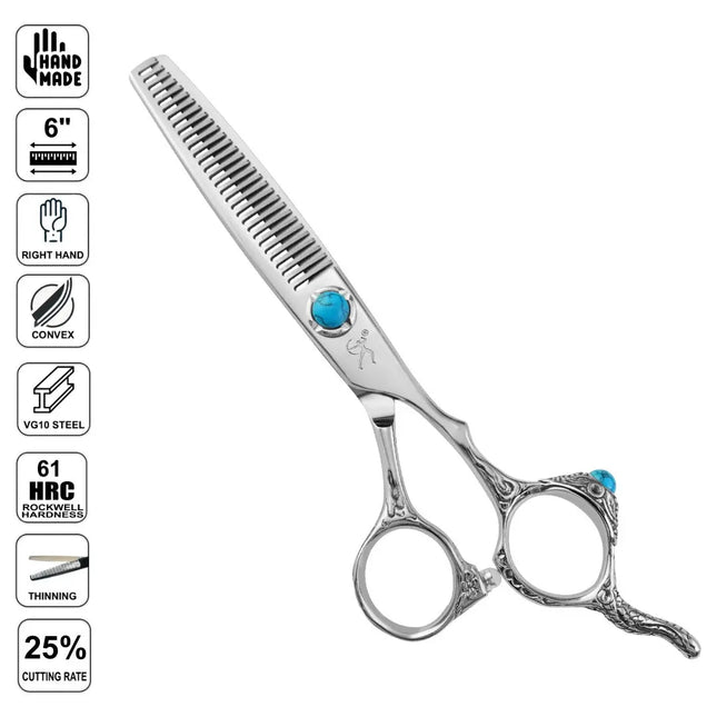 Handmade Japan VG10 6" Dragon Cutting Shears - BUYBARBER.COM