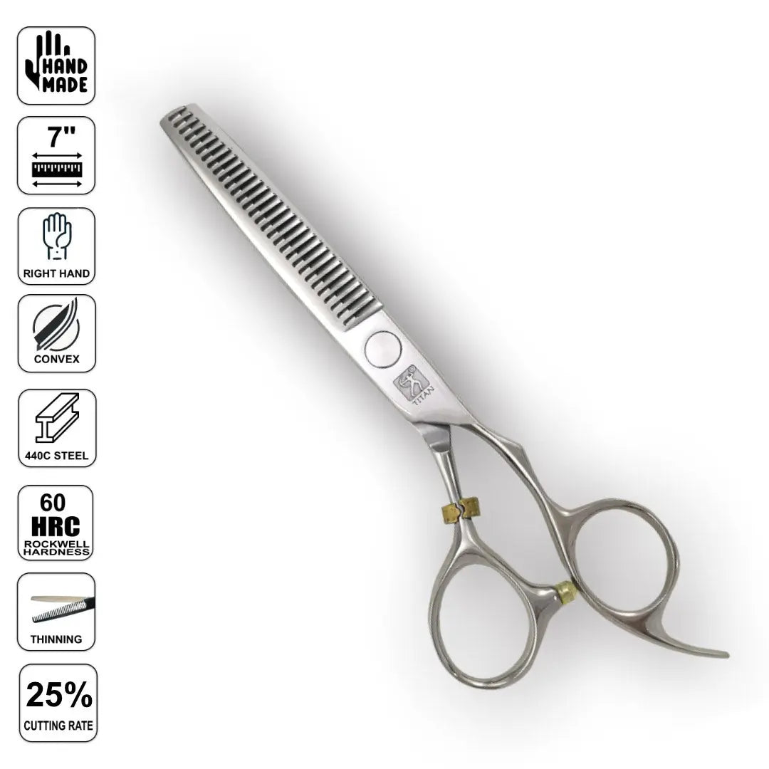 Professional Japanese Hair Thinning Shears | Hand Made | 7 Inch | 440C - BUYBARBER.COM