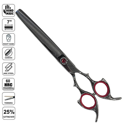 Titan 5 Star Japanese Hair Thinning Shears 7 Inch – 440C BUYBARBER.COM