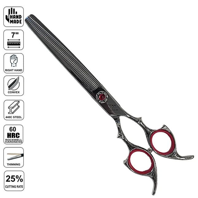 Titan 5 Star Japanese Hair Thinning Shears 7 Inch – 440C BUYBARBER.COM