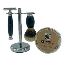 Hand Made Traditional Shaving Set - Black Sandalwood BUYBARBER.COM