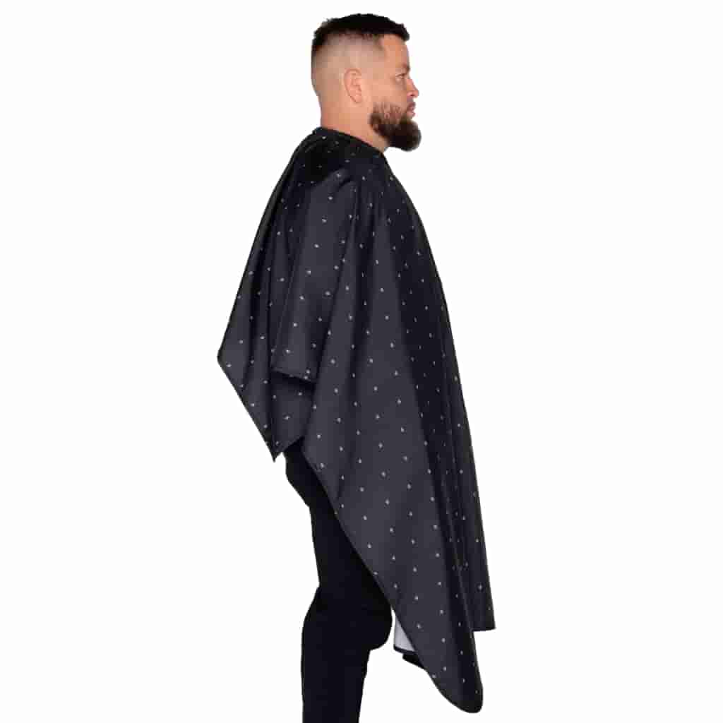 Barber Strong Shield Barber Cutting Cape - Black/White - BUYBARBER.COM