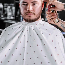 Barber Strong Shield Barber Cutting Cape - White - BUYBARBER.COM