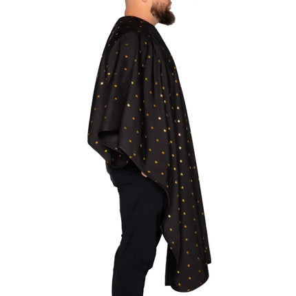 Barber Strong Shield Barber Cutting Cape - Black/Gold - BUYBARBER.COM