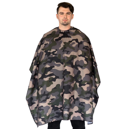 Barber Strong Camo Barber Cape | Static‑Free, Water‑Resistant