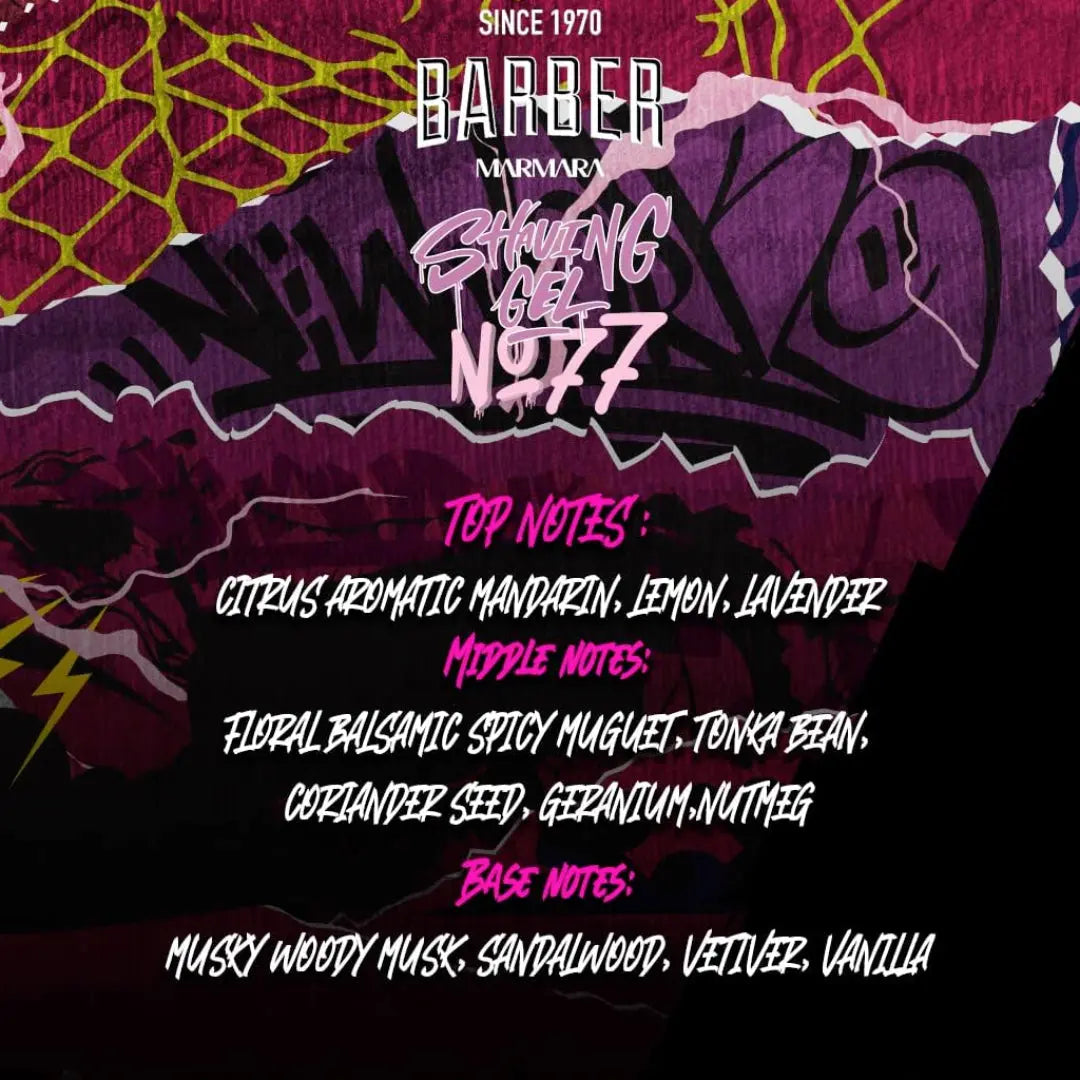 Marmara Barber Shaving Gel No.77 (Pink) - BUYBARBER.COM