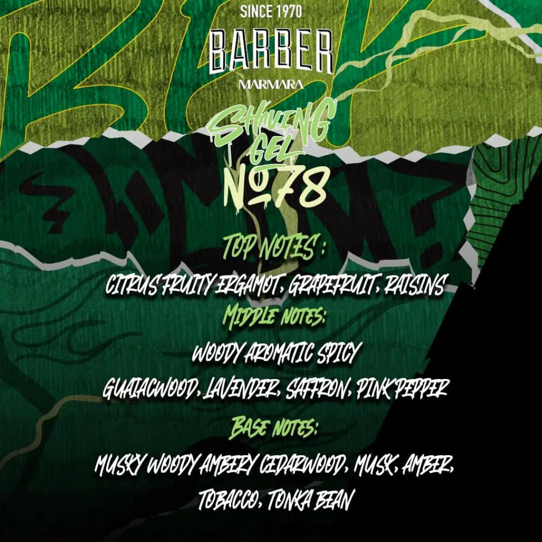 Marmara Barber Shaving Gel No.78 (Green) - BUYBARBER.COM