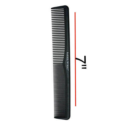 Barber Works Styling Comb | Carbon Fiber | 7" - BUYBARBER.COM