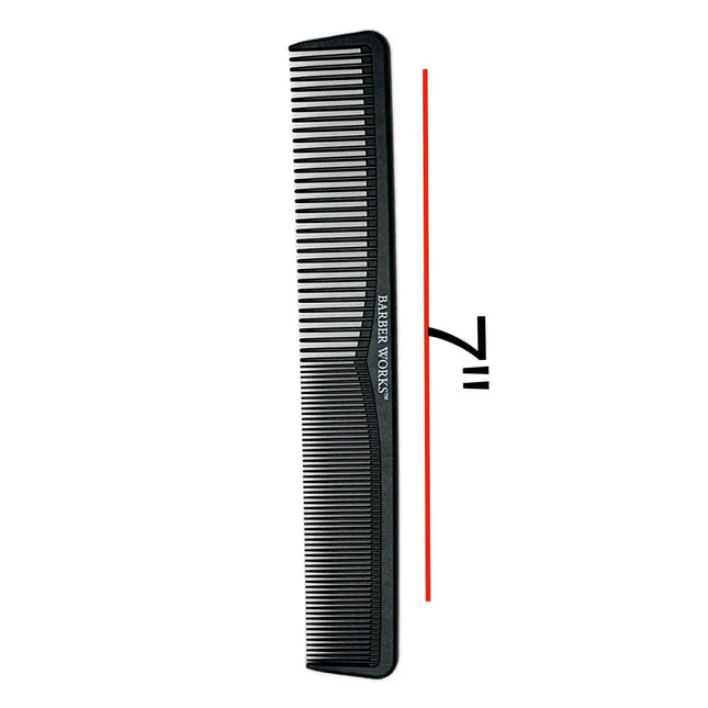 Barber Works Styling Comb | Carbon Fiber | 7" - BUYBARBER.COM