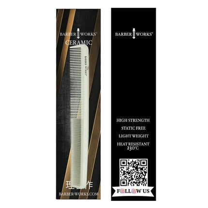 Barber Works Cutting Comb | Hybrid Ceramic | 8.5" - BUYBARBER.COM