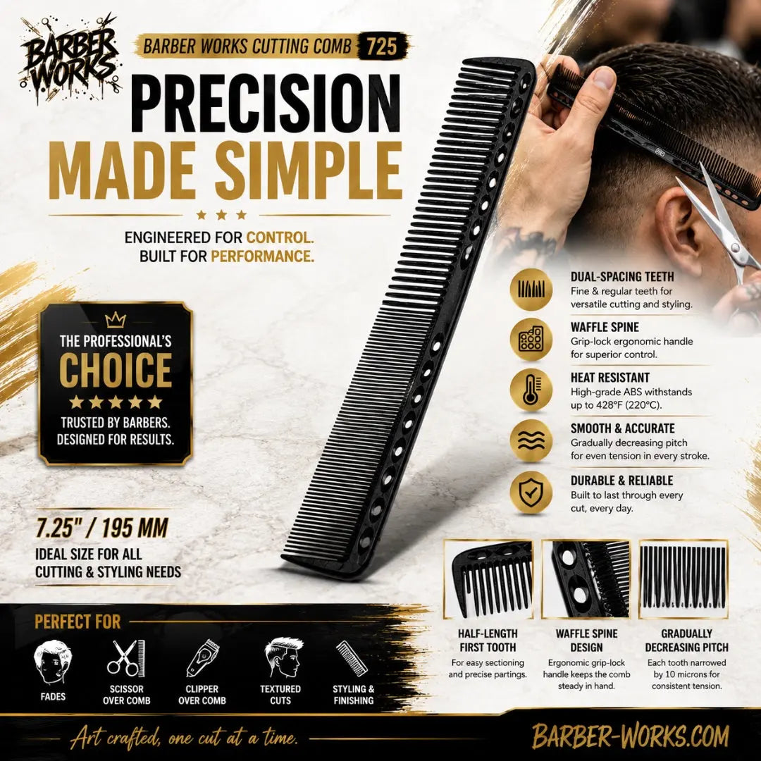 Barber Works Cutting Comb 725 Barber Works