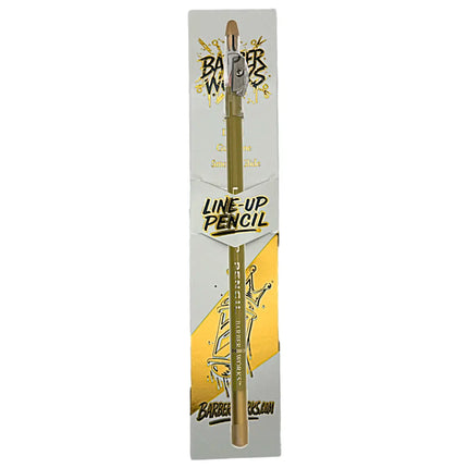 Barber Works line-up pencil in packaging on a white background