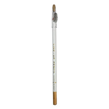 Barber Works barber line-up pencil with white casing and brown tip on a white background
