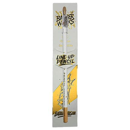 barber Works  line-up pencil with packaging on a white background
