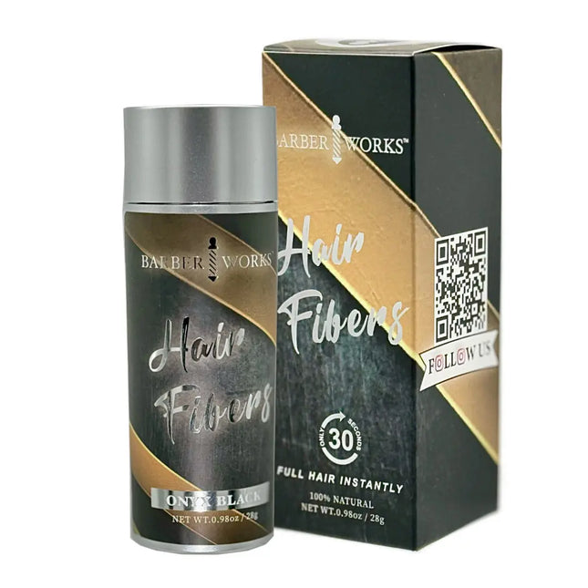 Barber Works Hair Fibers (28g) - Onyx Black | Instant Thicker Look for Men & Women - BUYBARBER.COM