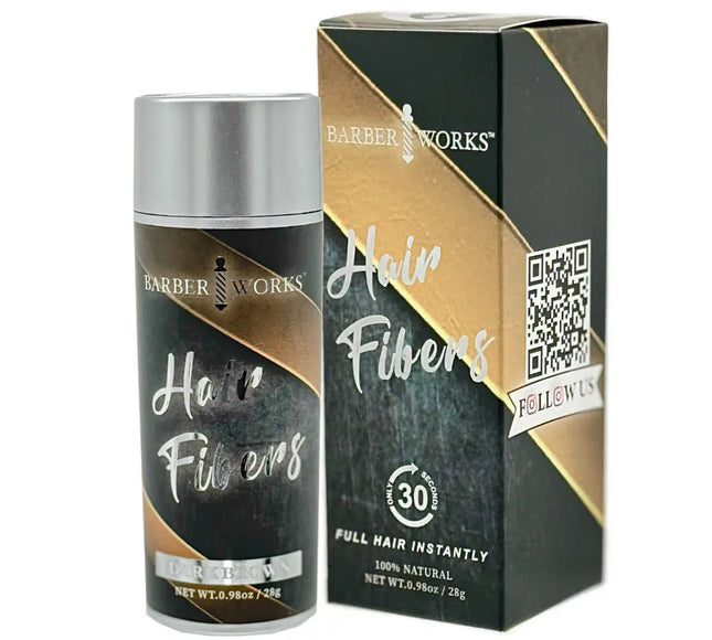 Barber Works Hair Fibers (28g) - Dark Brown | Instant Thicker Look for Men & Women Barber Works