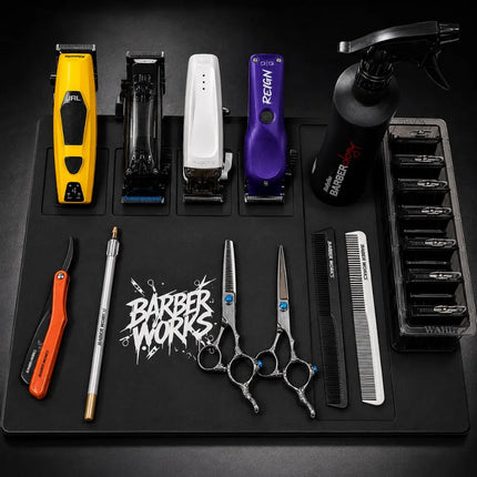 Barber Works Professional Magnetic Barber Workstation Mat Barber Works