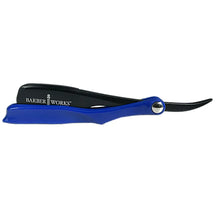Barber Works Professional Razor Holder – Micro Exposed 0.5mm Blade in Blue