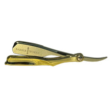 Barber Works Professional Razor Holder – Micro Exposed 0.5mm Blade in Gold