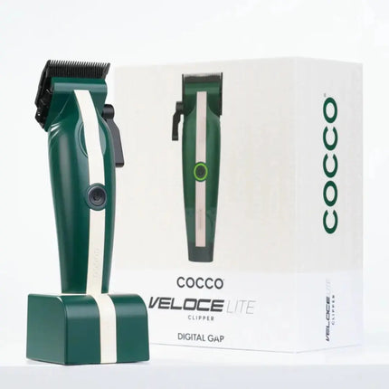  COCCO Veloce Lite Clipper (Green/White) 7000 RPM Cocco Veloce Lite clipper with packaging on a white background
