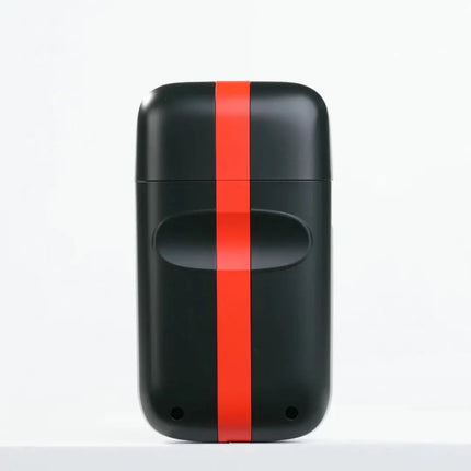 COCCO Veloce Lite Shaver (Black/Red Stripe) Dual Foil  with a red stripe on a white background
