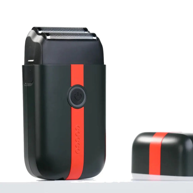 COCCO Veloce Lite Shaver (Black/Red Stripe) Dual Foil  on a white background