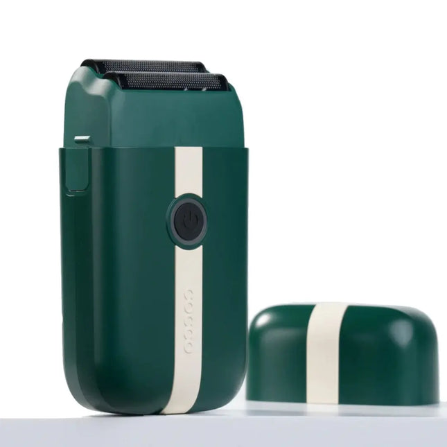 COCCO Veloce Lite Shaver (Green/White) Dual Foil on  a white background