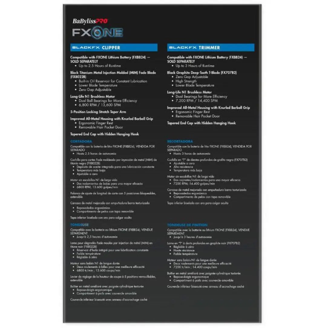 BaBylissPRO FXONE BlackFX Clipper & Trimmer Prepack (Tools Only) - BUYBARBER.COM