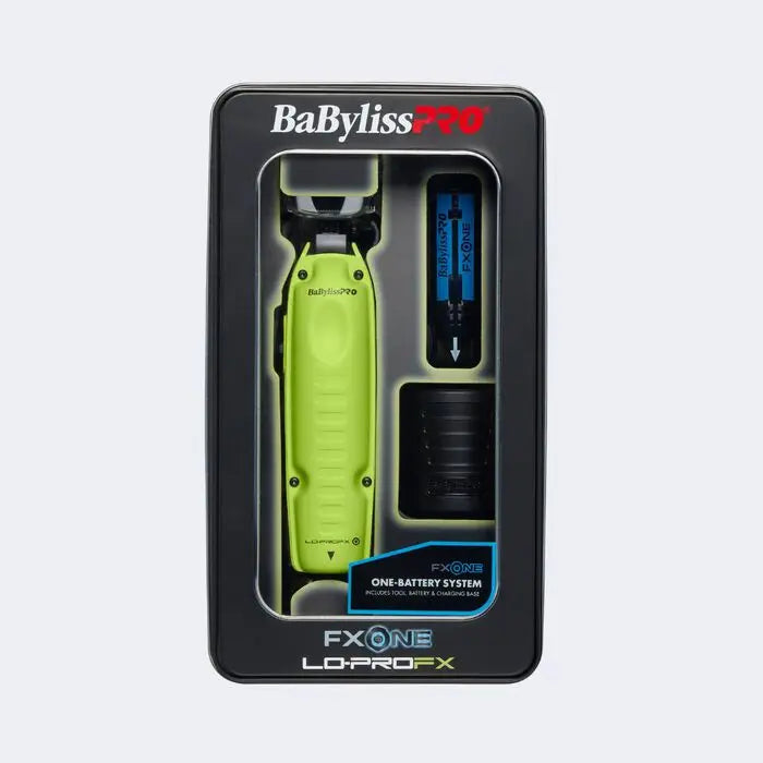 FXONE Lo-ProFX Limited Edition Neon Yellow Trimmer (Kit Includes Charging Base & Battery) BaByliss