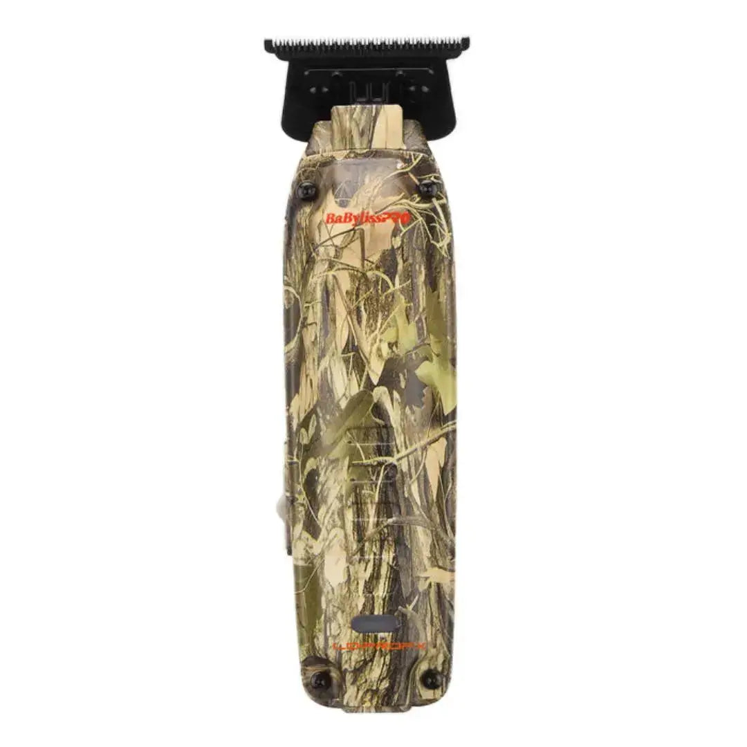 BaBylissPRO LO-PROFX Camo Bundle: Clipper + Trimmer + FREE Shaver Camouflage-patterned grooming tool with visible branding on a white background