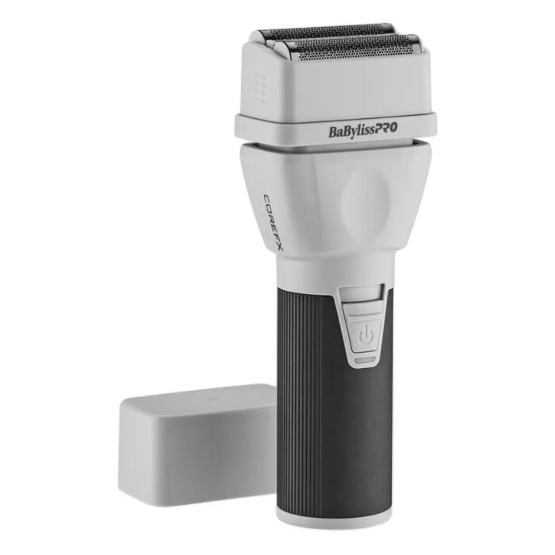 “BaBylissPRO COREFX Double-Foil Shaver with hypoallergenic titanium foils and USB-C.”
