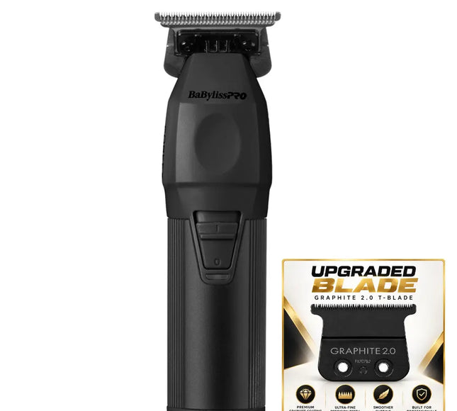 BaBylissPRO CoreFX Trimmer Black – Upgraded Black Graphite T-Blade BaByliss