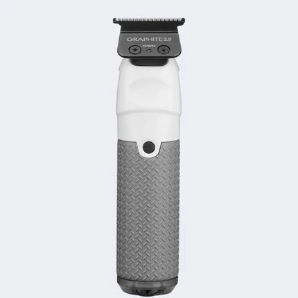 babyliss Hair trimmer with textured gray handle and white body on a light gray background