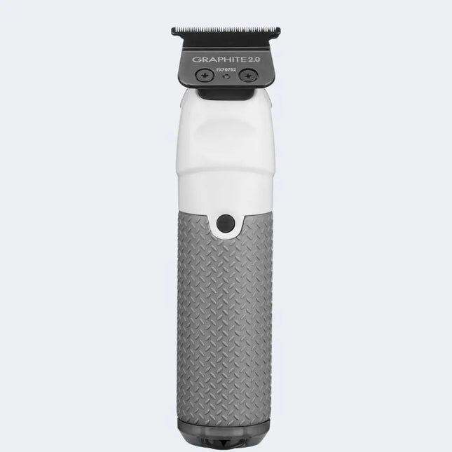babyliss Hair trimmer with textured gray handle and white body on a light gray background