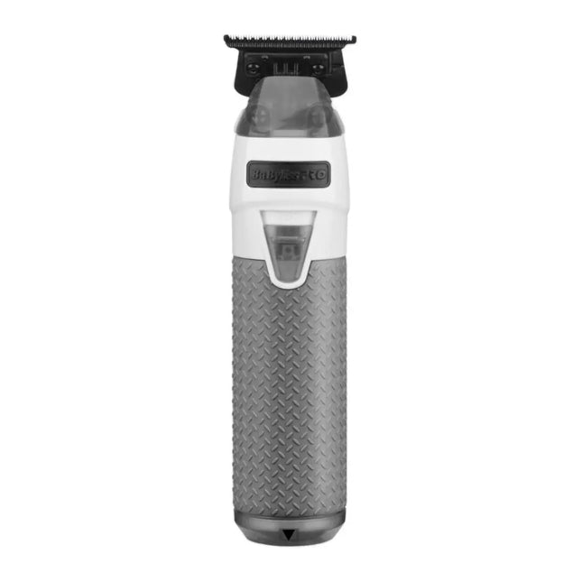 BaBylissPRO FXONE Trimmer Frostbyte Limited Edition Gray and white grooming tool on a white background