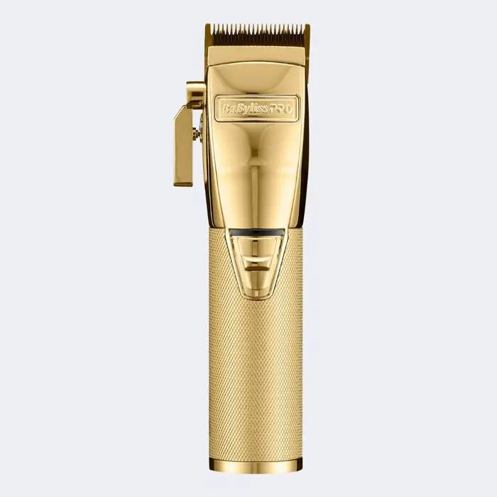 BabylissPro Goldfx Clipper Gold hair on a white background
