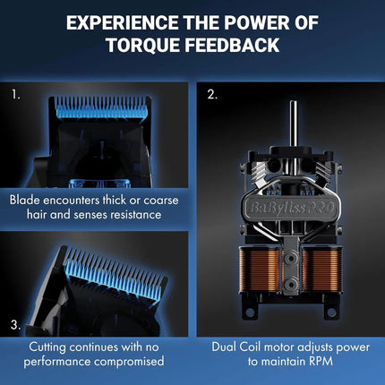BaBylissPRO Dual Coil Clipper Professional Cordless Hair Clipper BaByliss